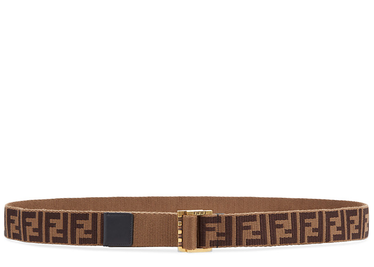 Fendi Belt Brown in Fabric with Black 