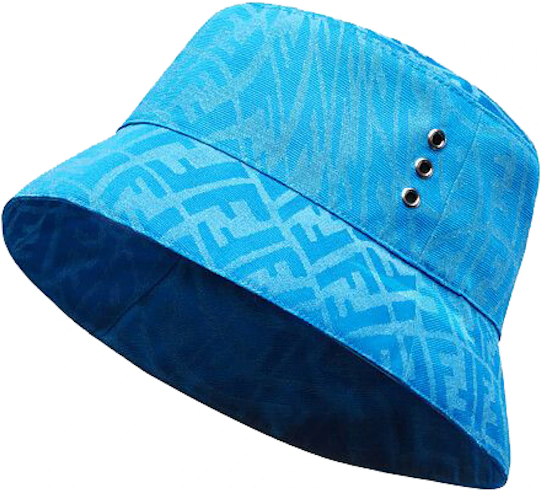 Fendi Bucket Hat FF Motif Light Blue in Canvas - US