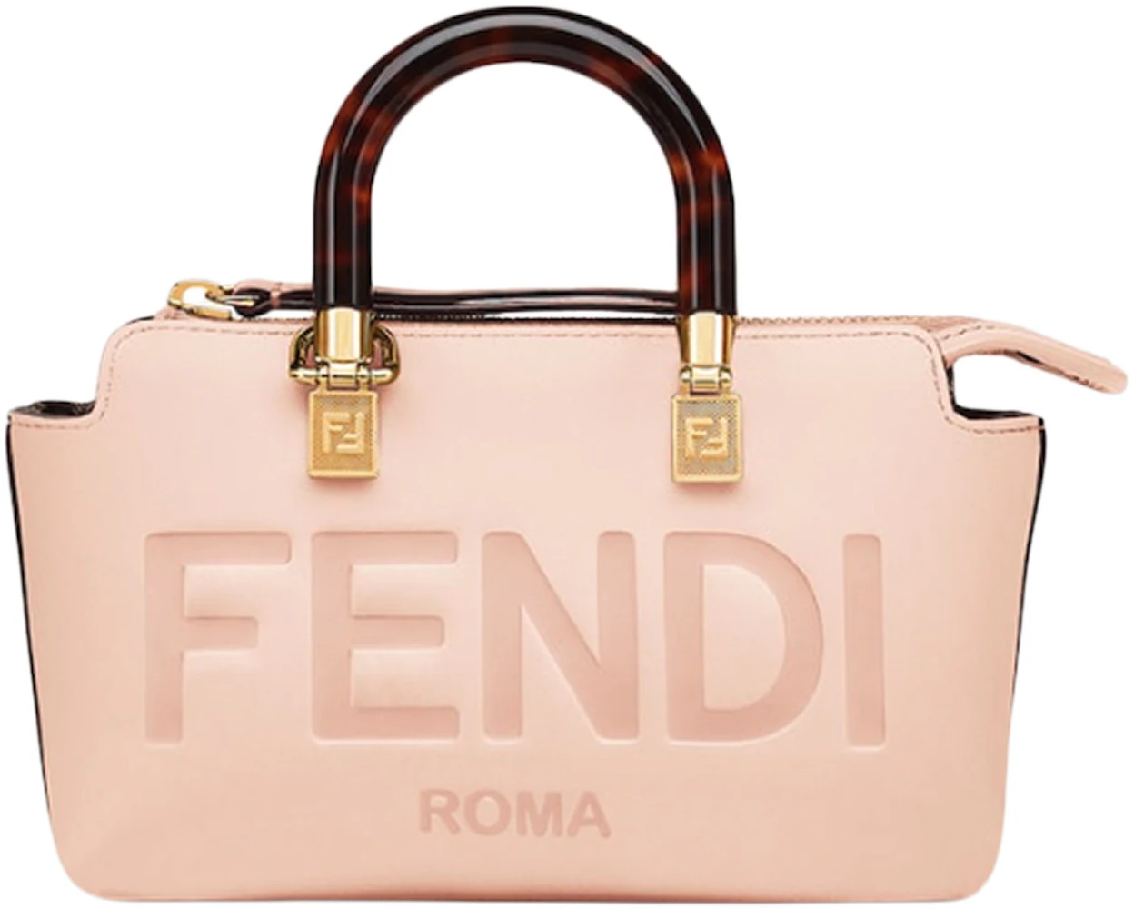 Fendi By The Way Boston Bag Mini Light Pink in Calf Leather with