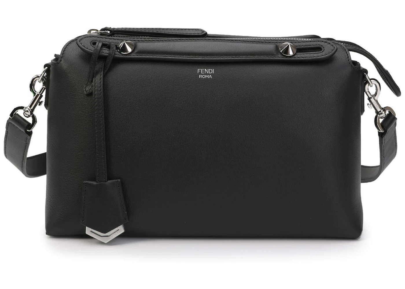 Fendi By the Way Satchel Bag Black in Calfskin with Silver-tone - US