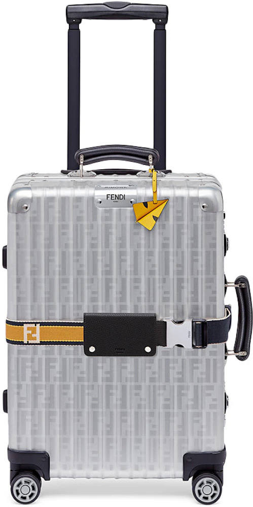 Fendi Cabin Suitcase FF Silver/Yellow in Aluminum with Black - US