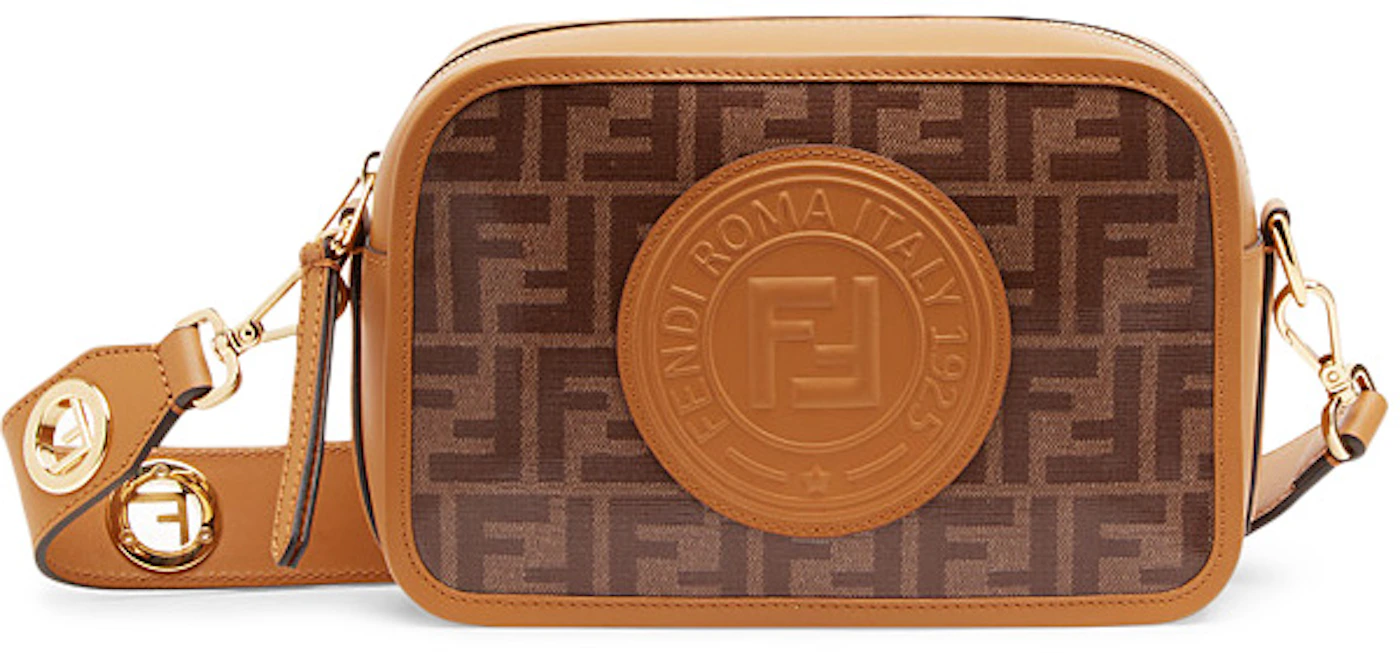 Fendi Camera Case FF Stamp Patch Brown/Caramel in Polyester/Calfskin with  Gold-tone - US