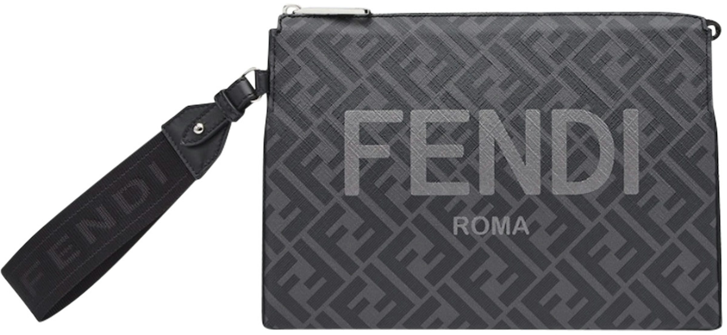 Fendi Clutch Pack FF Monogram Black/Gray