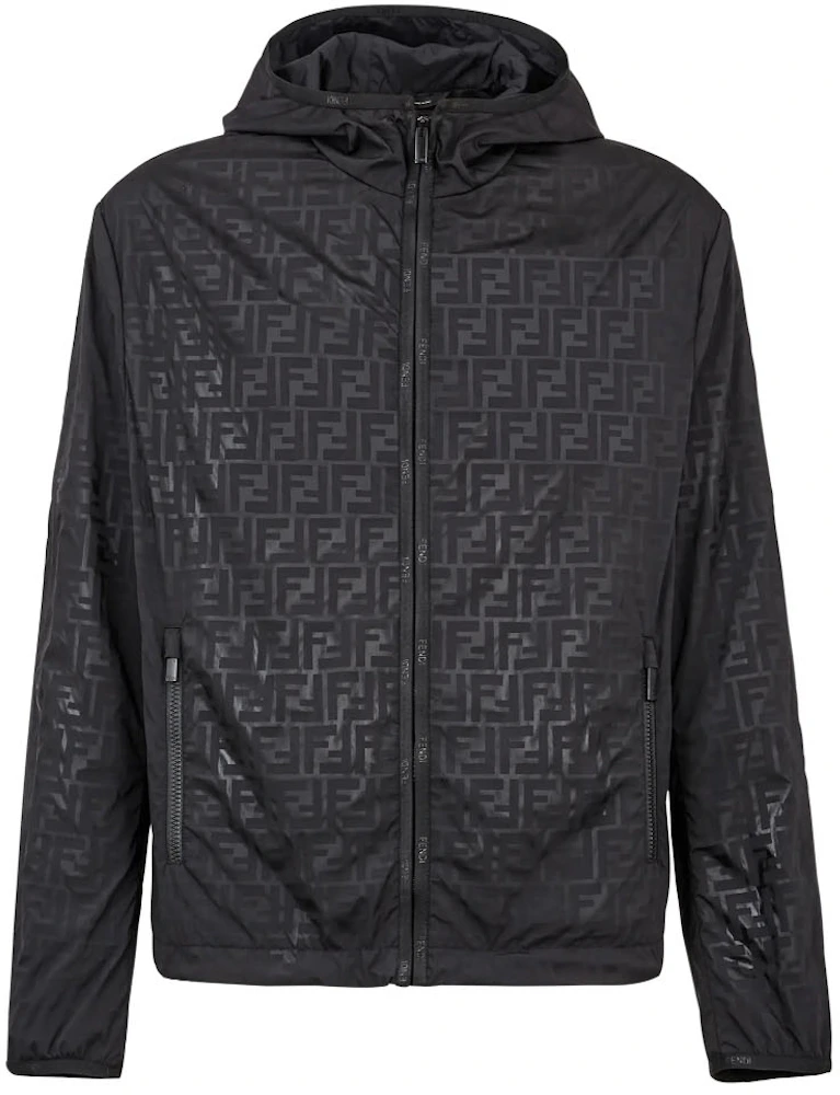 Fendi FF Logo Packable FENDI Hooded Jacket Black Men's - US