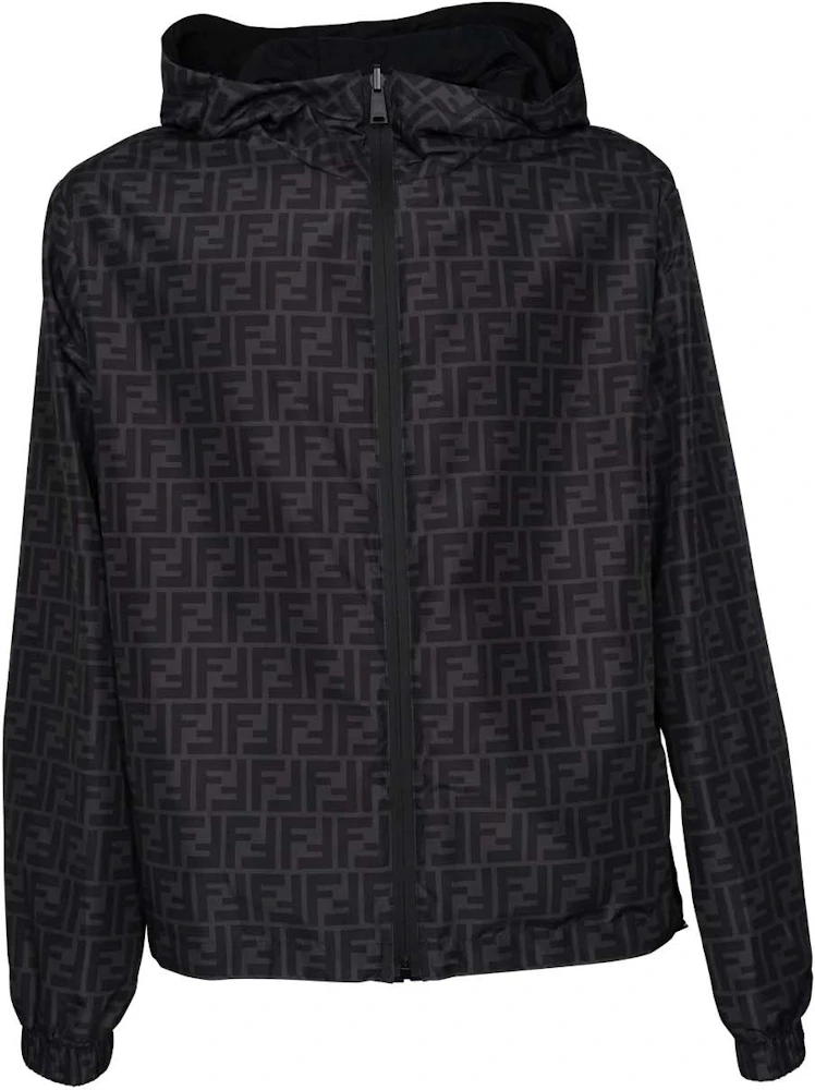 Fendi FF Printed Hooded Jacket Black/Grey Men's - PFW23 - US