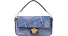 Fendi Fendace Baguette Borsa a Tracolla Denim Stampa Patchwork