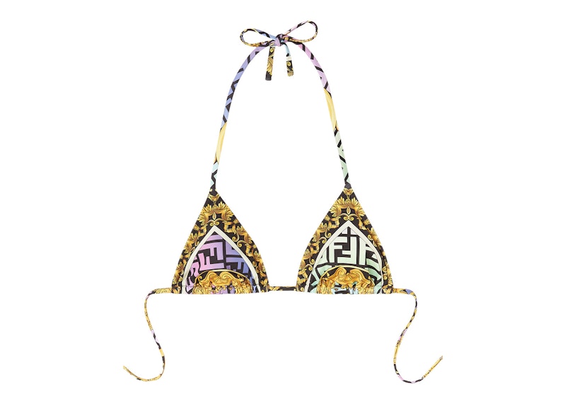 Fendi Fendace Baroque Bikini Top Gold/Multi