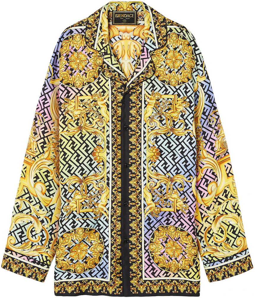 Fendi Fendace Baroque Pyjama Top Gold/Multi Men's - SS22 - US