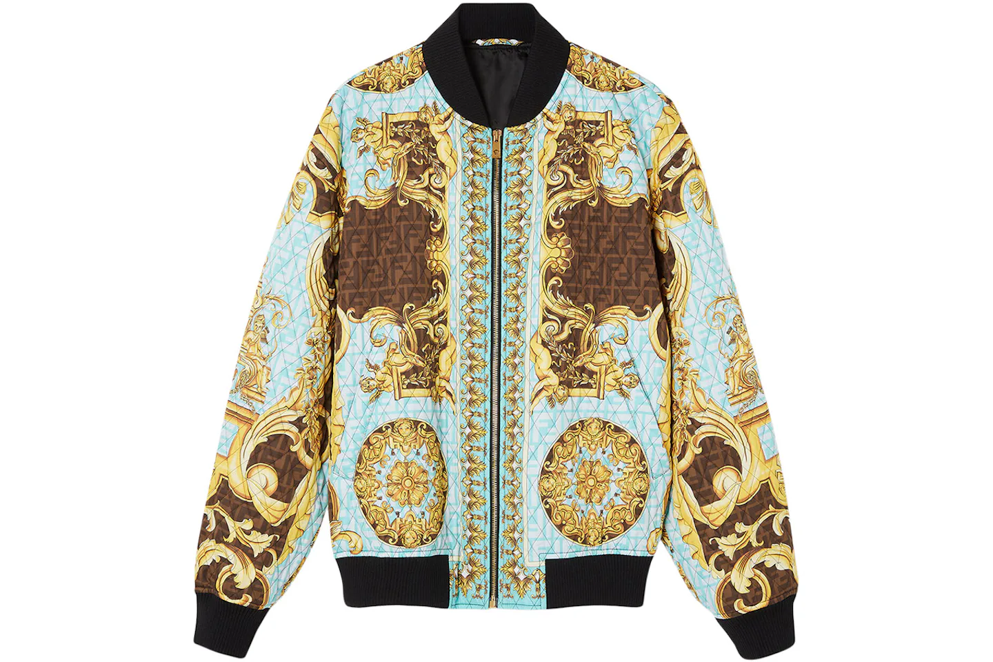 Fendi Fendace Baroque Quilted Jacket Gold - SS22
