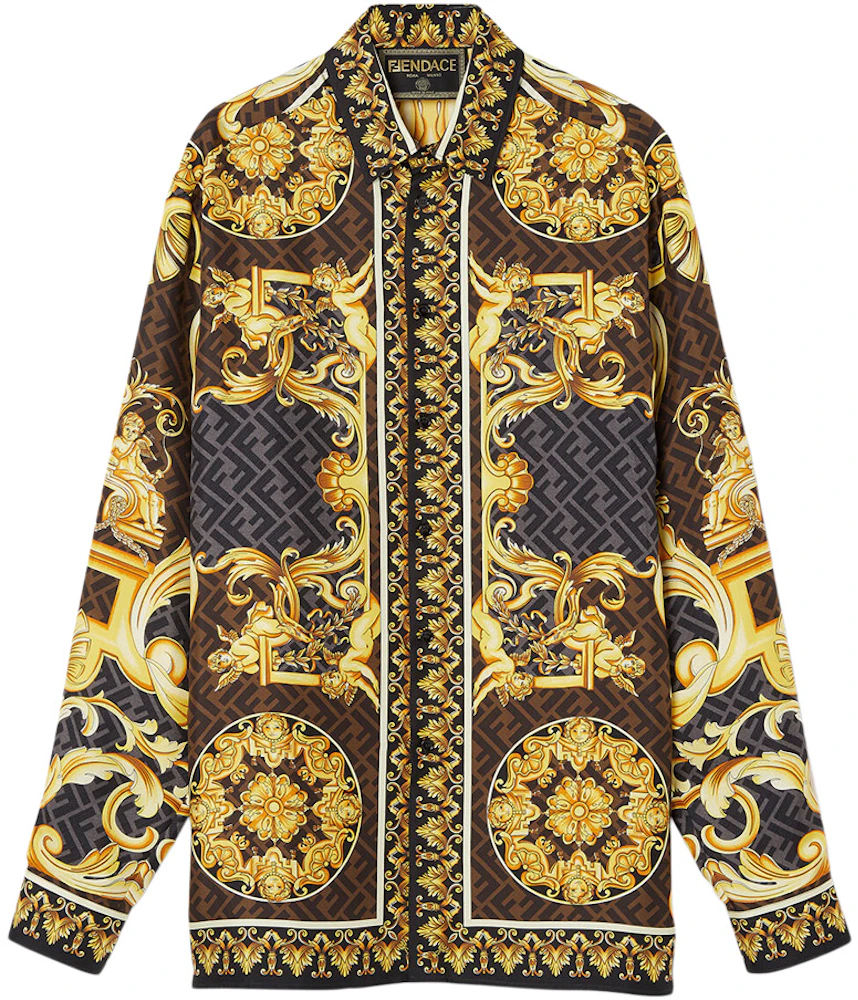 Fendi Fendace Baroque Shirt Gold Men's - SS22 - US