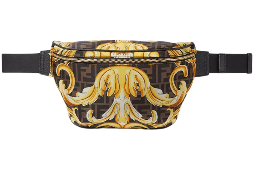 Fendi Fendace Belt Bag Black/Gold Baroque Print