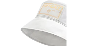 Fendi Fendace Canvas Logo Bucket Hat White