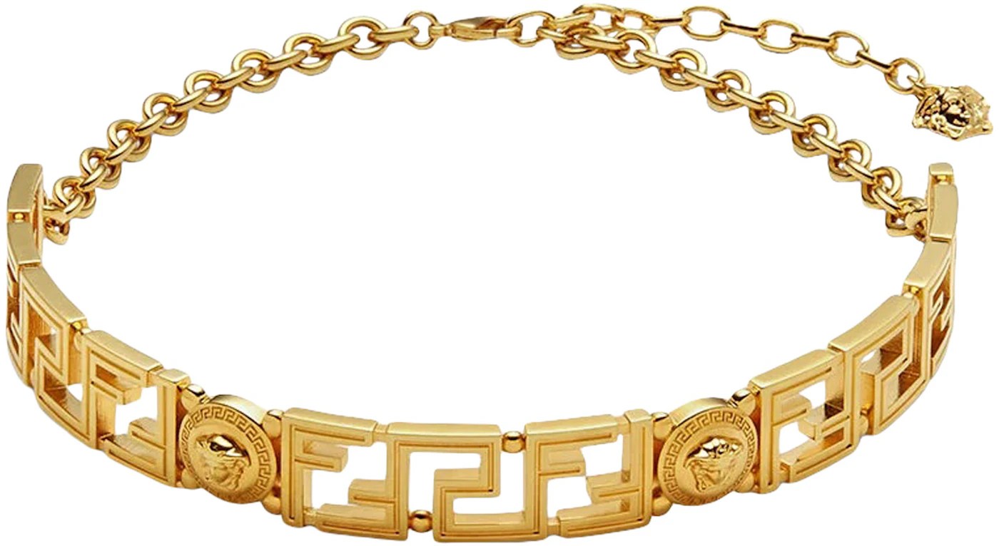 Fendi Fendace Choker Necklace Brass/Versace Gold in Brass Metal