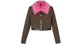 Fendi Fendace FF Faux Fur Jacket Brown/Pink