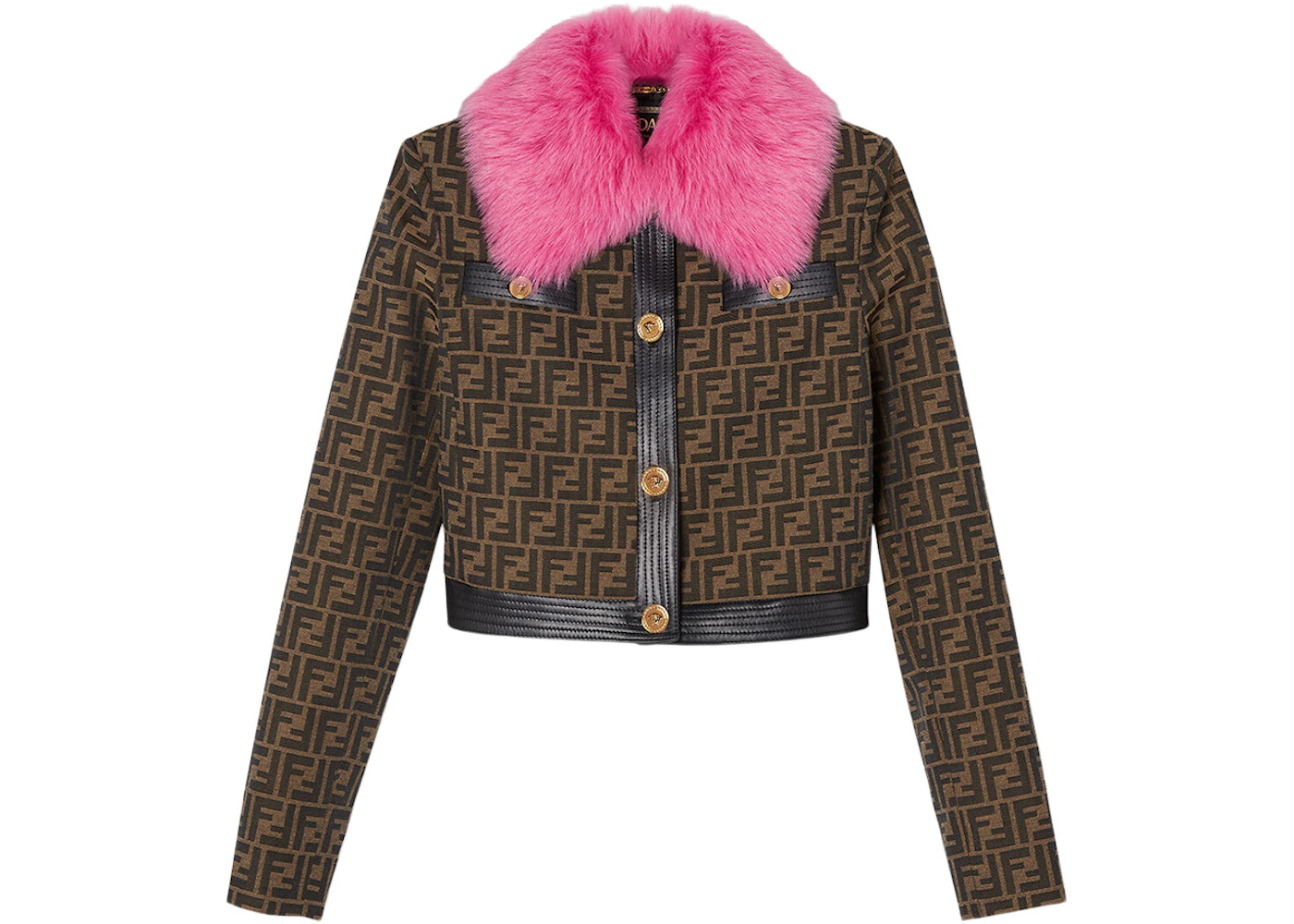 Fendi Fendace FF Faux Fur Jacket Brown/Pink - SS22 - US