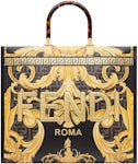 Fendi Fendace Sunshine Large Tote Bag Gold Baroque in Canvas/Leather with  Gold-tone - US