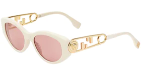 Fendi Fendace Fendi V2 Sunglasses White (FOL033V1WF01S9)