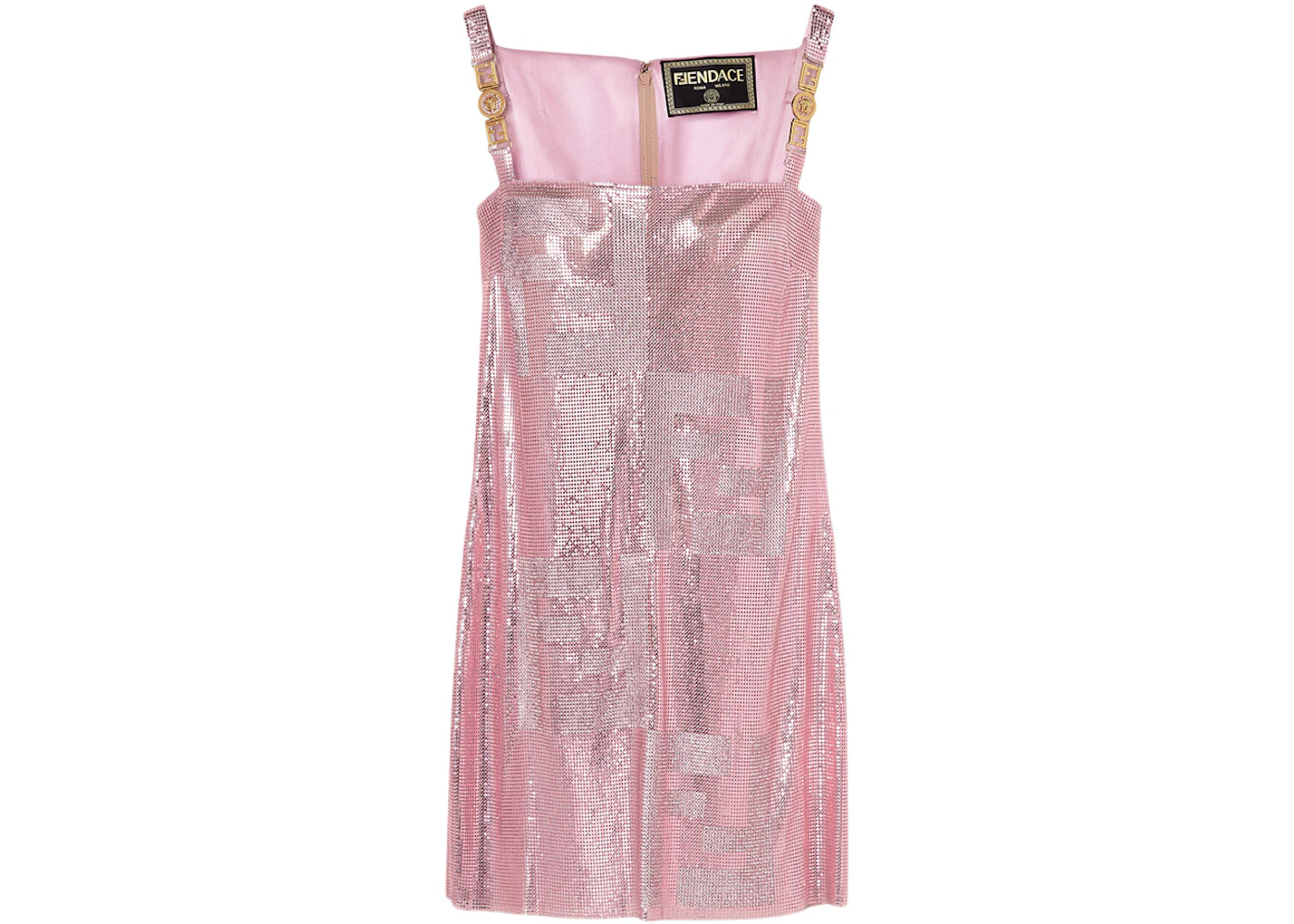 Fendi Fendace Metal Mesh Mini Dress Pink - SS22 - US Fendi Fendace Metal Mesh Mini Dress Pink - SS22 - US