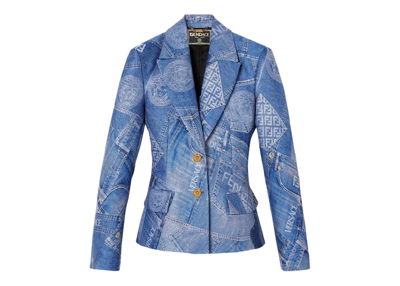 Fendi Fendace Patchwork Blazer Denim - SS22 - US