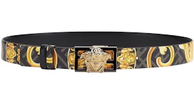 Fendi Fendace Reversible Belt Black/Gold Baroque Print