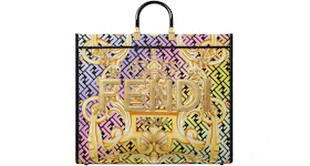Fendi Fendace Sunshine Large Tote Bag Gold Baroque Print