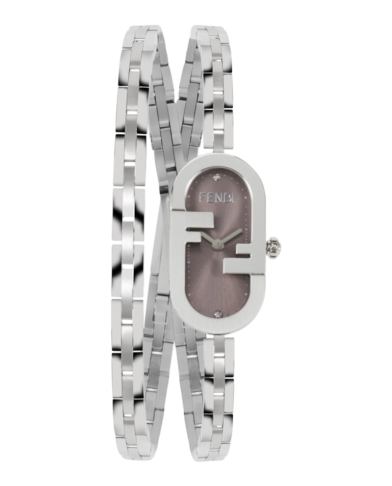 Pre-owned Fendi Women's O'lock Bracelet F148011201 Watch In Stainless Steel In Silver