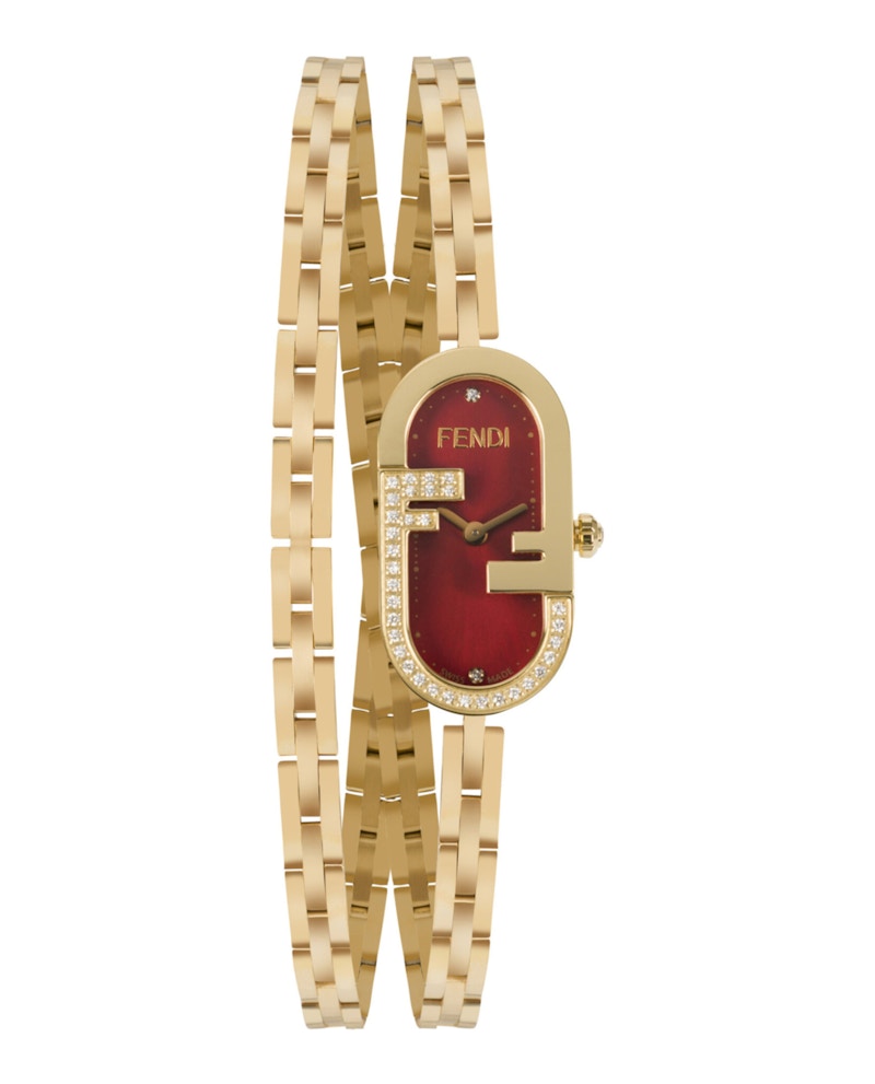 Pre-owned Fendi Women's O'lock Bracelet F148041801 Watch In Stainless Steel In Silver