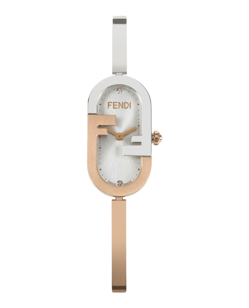 Pre-owned Fendi Women's   O'lock Diamond F148080701 Watch In Stainless Steel In Silver