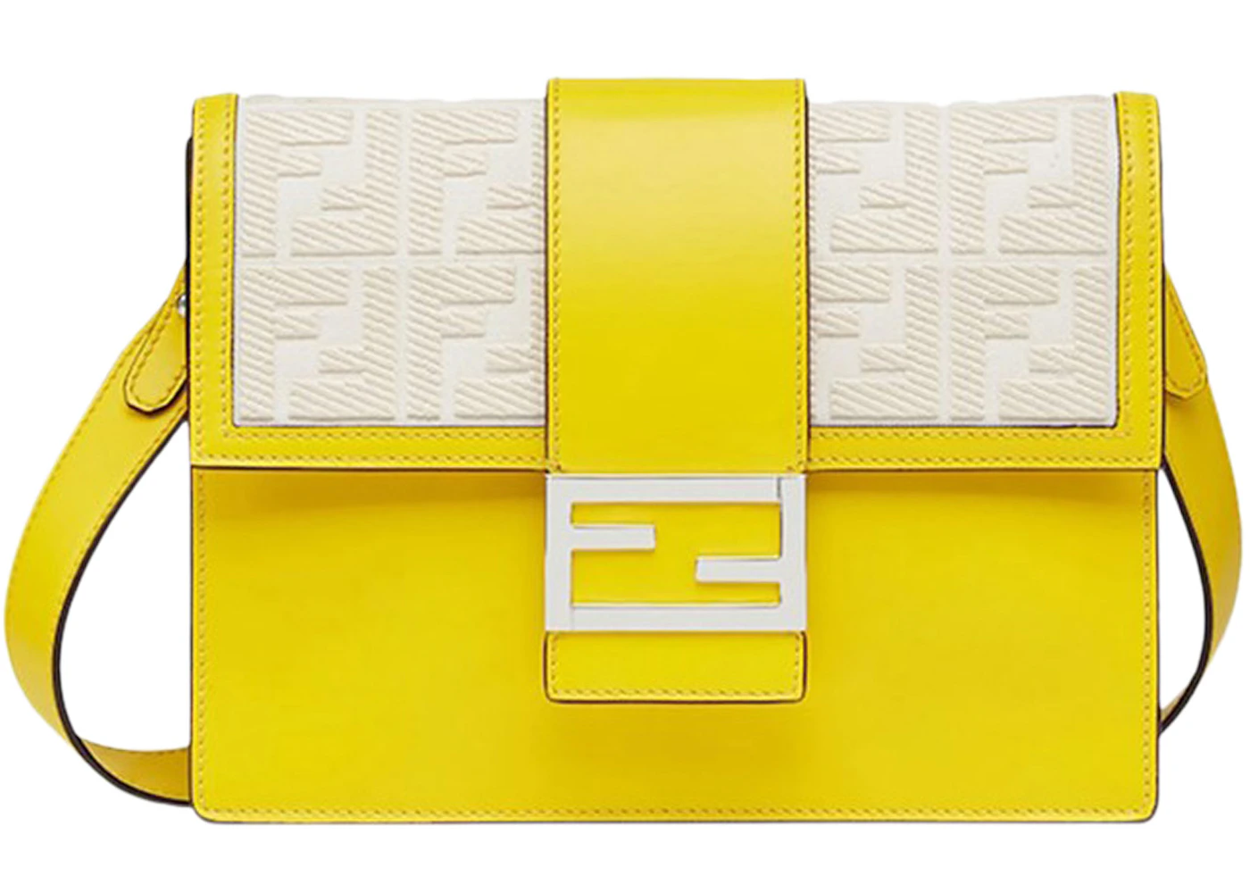 Fendi flat baguette medium leather shoulder bag Outlet
