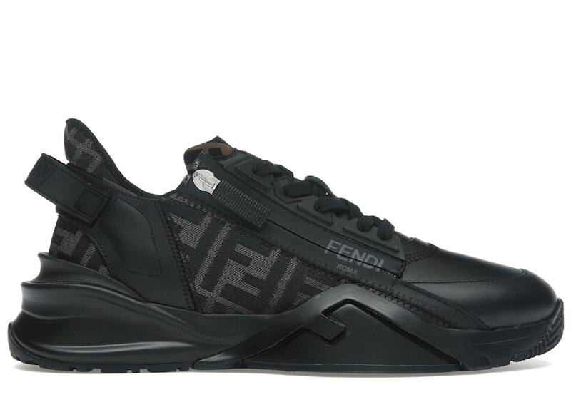 Pre-owned Fendi Men's  Flow Sneakers In Jet Black