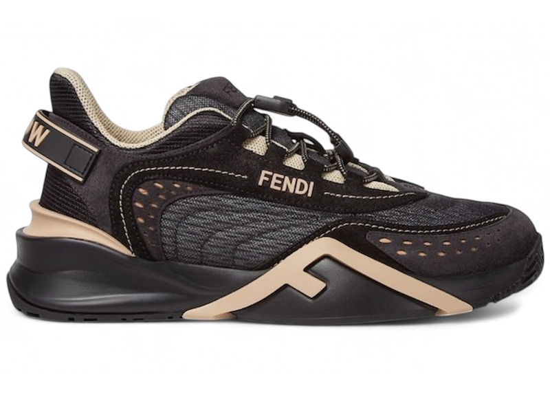 Pre-owned Fendi Flow Technical Low Beige (women's) Sneakers In Black