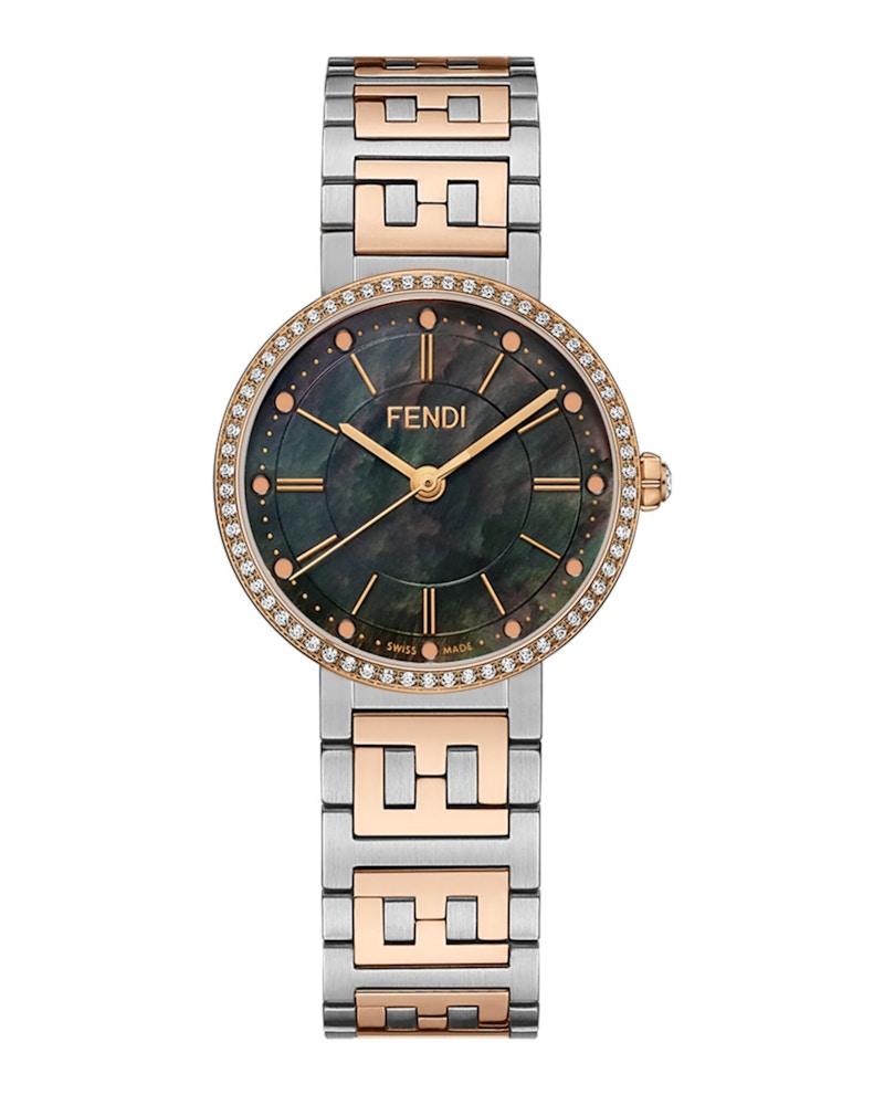Pre-owned Fendi Women's  Forever  Diamond F102313801 Watch In Stainless Steel/aluminum