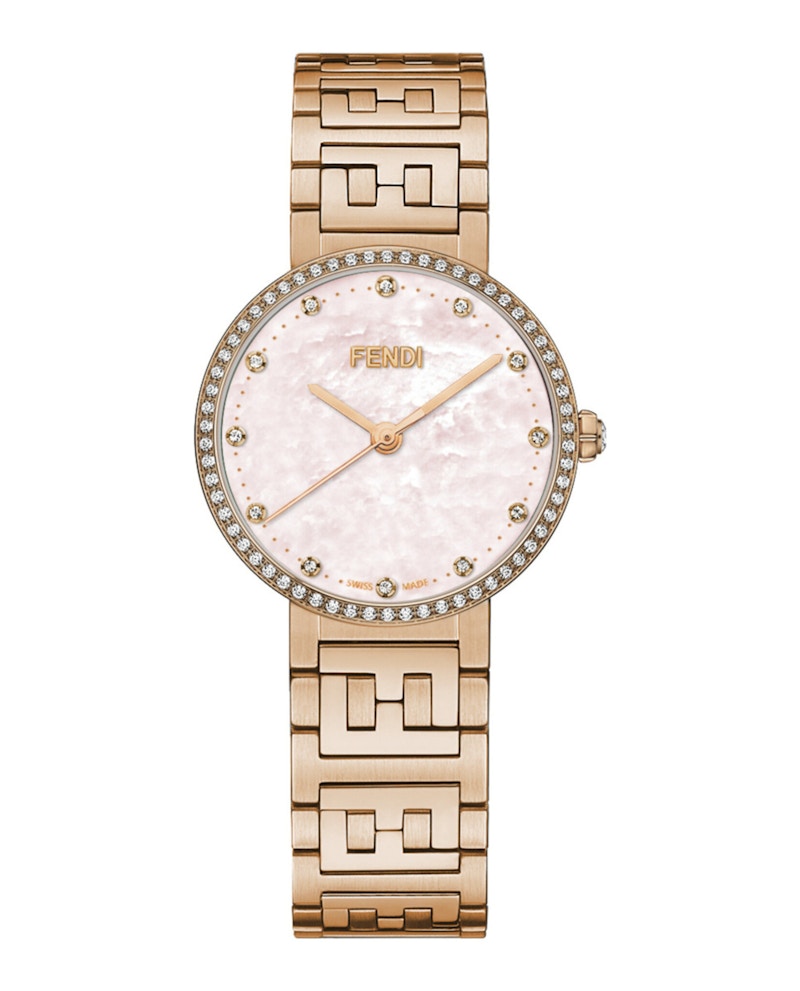 Pre-owned Fendi Women's  Forever  Diamond F102503601 Watch In Stainless Steel/aluminum