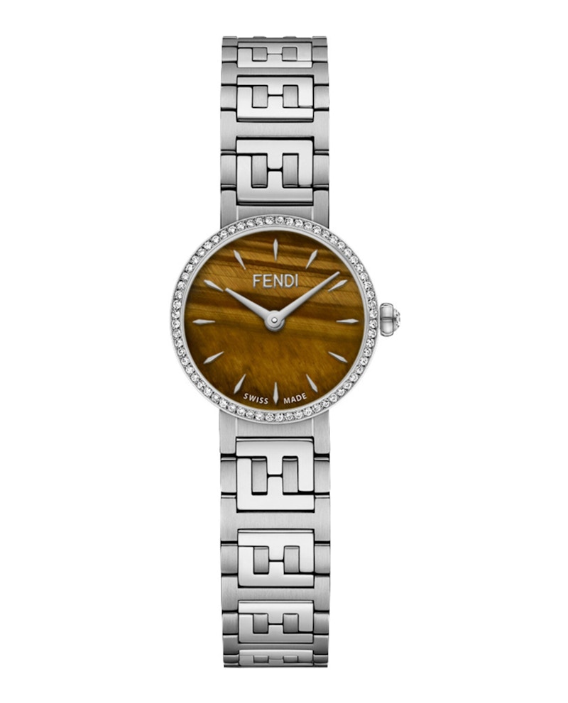 Pre-owned Fendi Women's  Forever  Diamond F103111001 Watch In Stainless Steel/aluminum