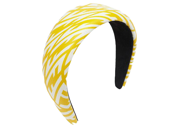 Fendi Headband FF Motif Yellow in Canvas