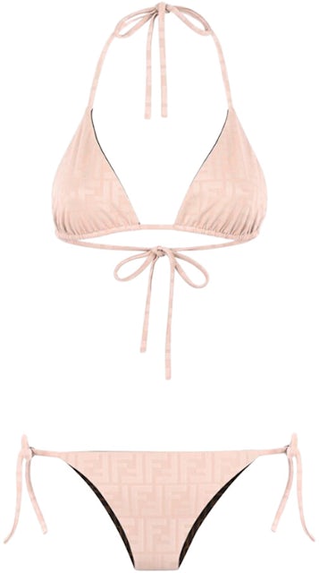 Fendi Jacquard FF Motif Two-Piece Swimsuit Pink