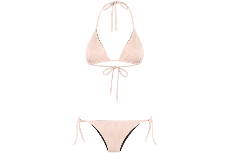 Fendi Jacquard FF Motif Two-Piece Swimsuit Pink