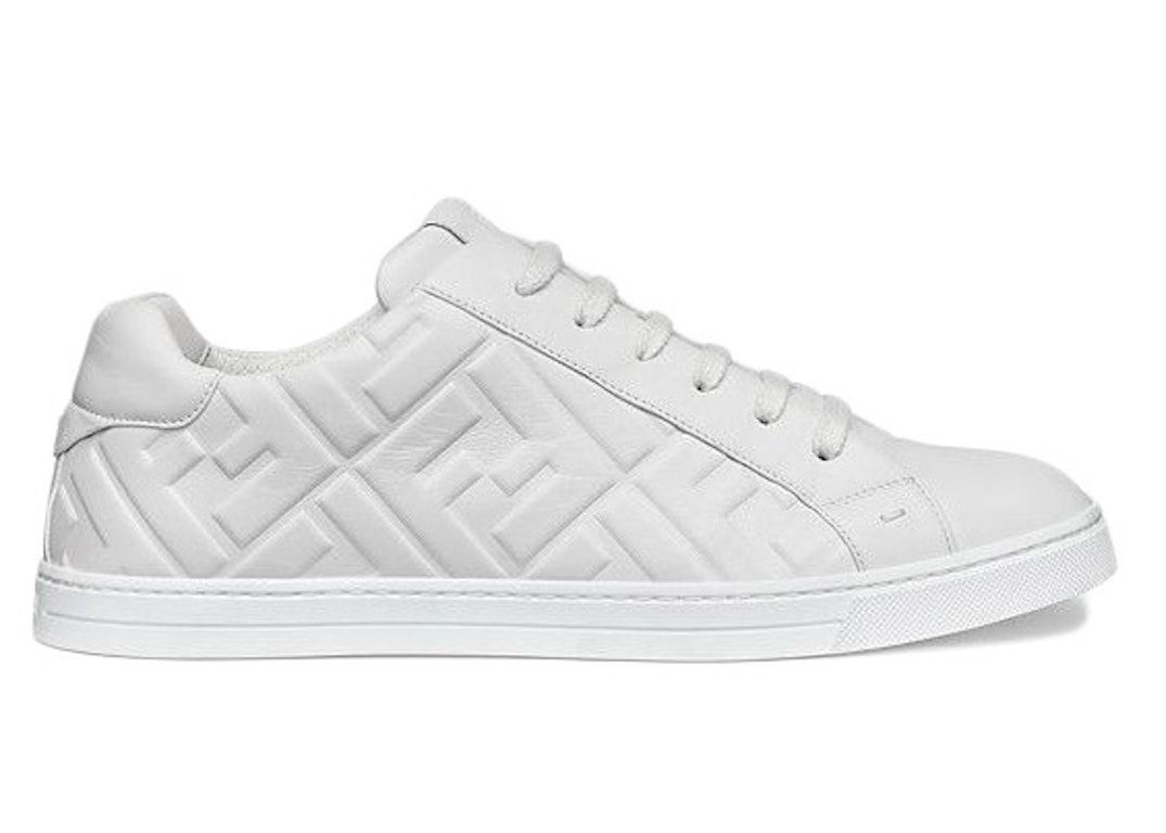 Pre-owned Fendi Leather Low Top Triple White