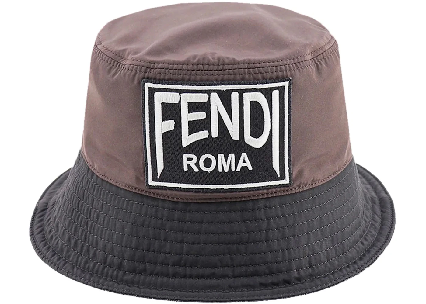 Fendi Logo Patch Bucket Hat Brown/Black Men's - FW22 - US