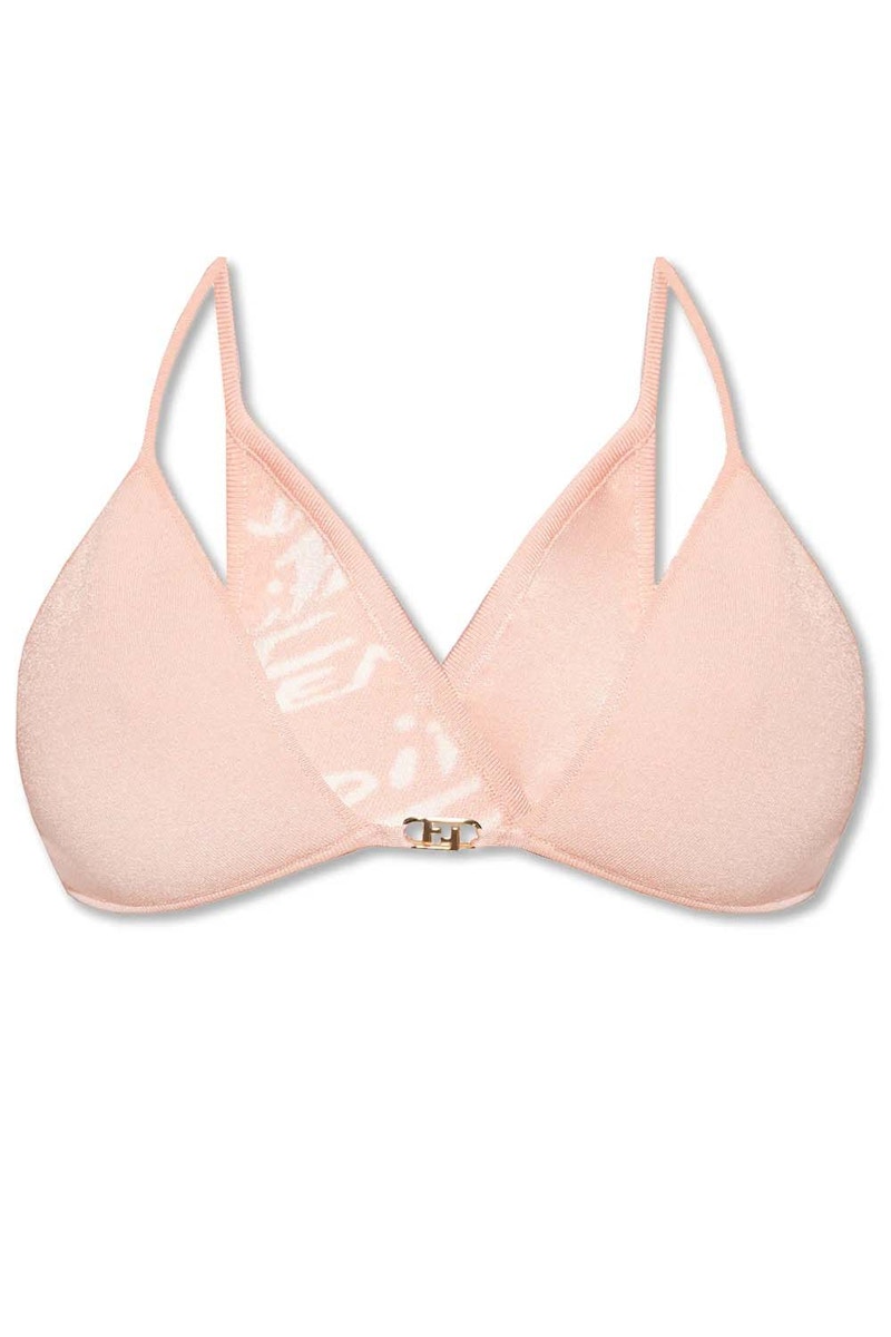 Fendi Logo-Plaque Reversible Cropped Top Pink