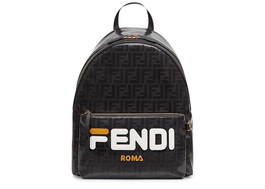 Fendi Mania Backpack FF Black in Fabric 