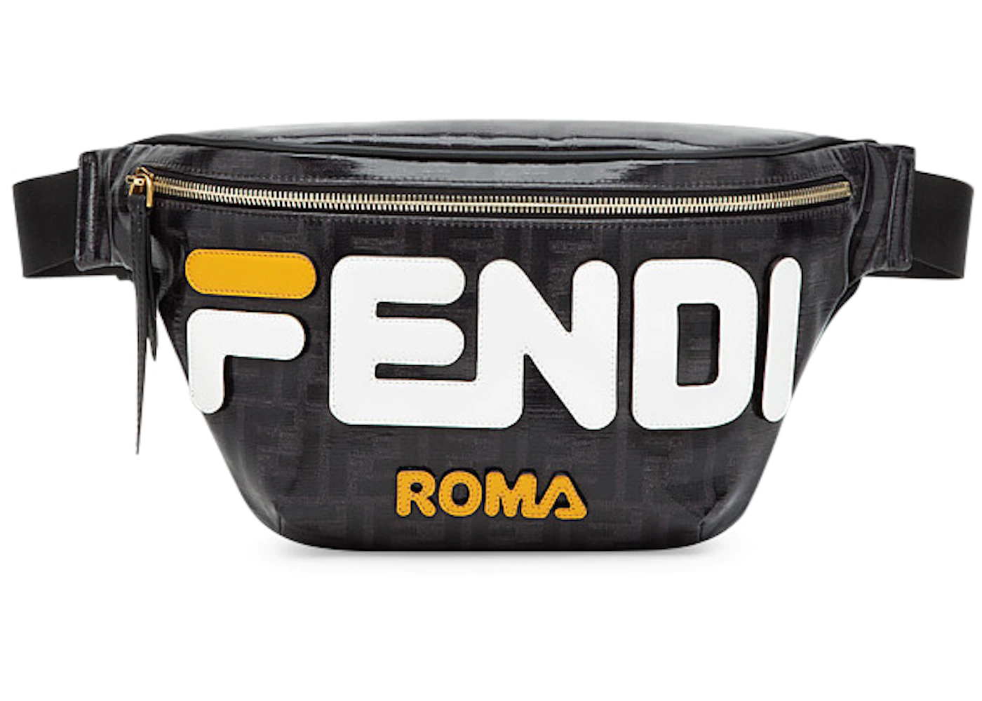 Fendi Mania Belt Bag FF Black in Fabric with Gold-tone - US