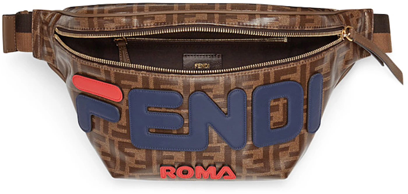 Fendi Mania Belt Bag FF Brown in Fabric with Gold-tone - US