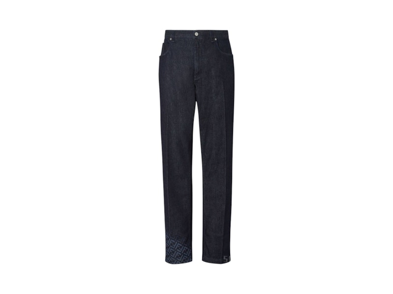 Fendi Monogram Logo Regular Fit Jeans Blue