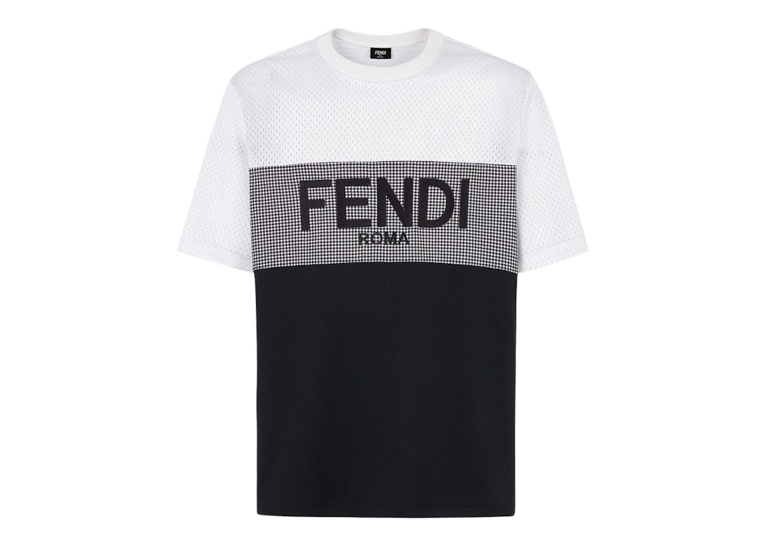 Pre-owned Fendi Multi Jersey T-shirt White/grey/black