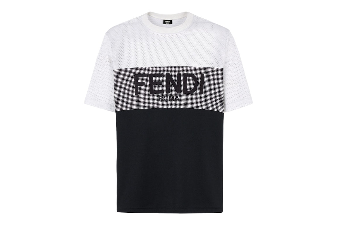 Pre-owned Fendi Multi Jersey T-shirt White/grey/black