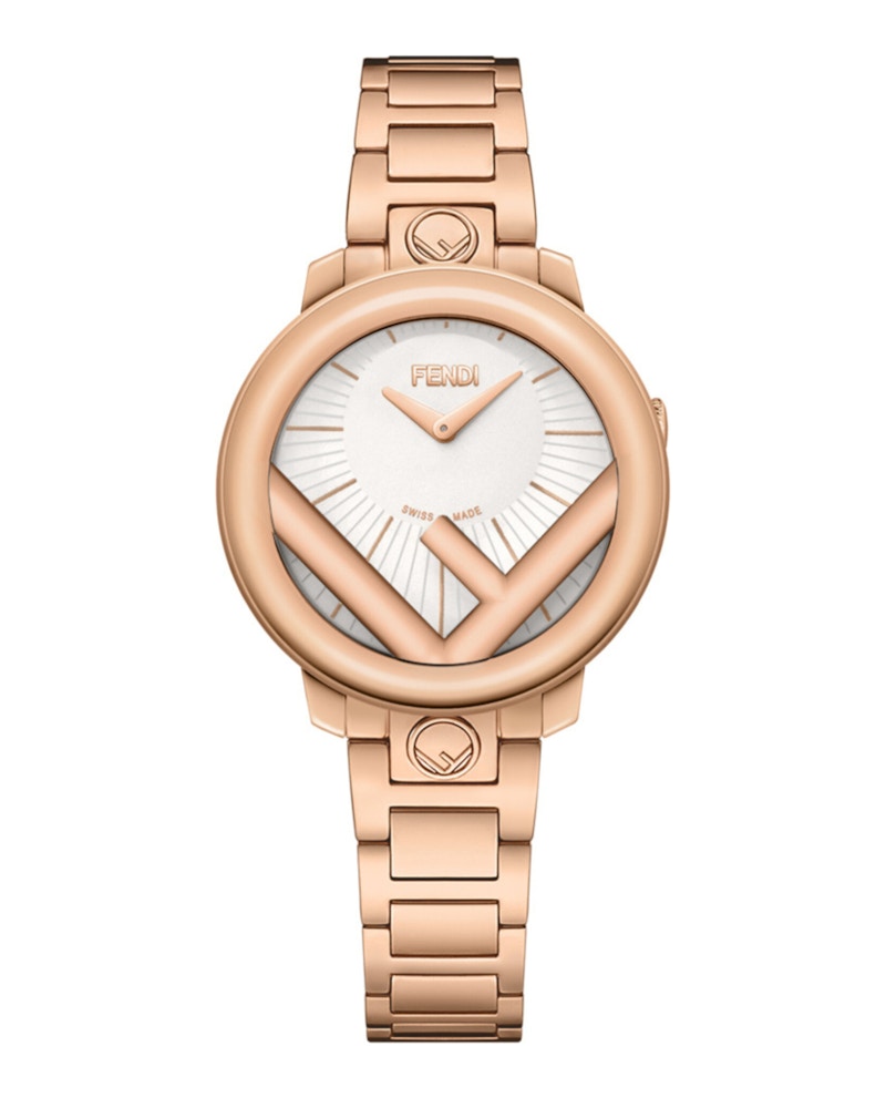 Pre-owned Fendi Women's Run Away Bracelet F711524000 Watch In Stainless Steel/aluminum
