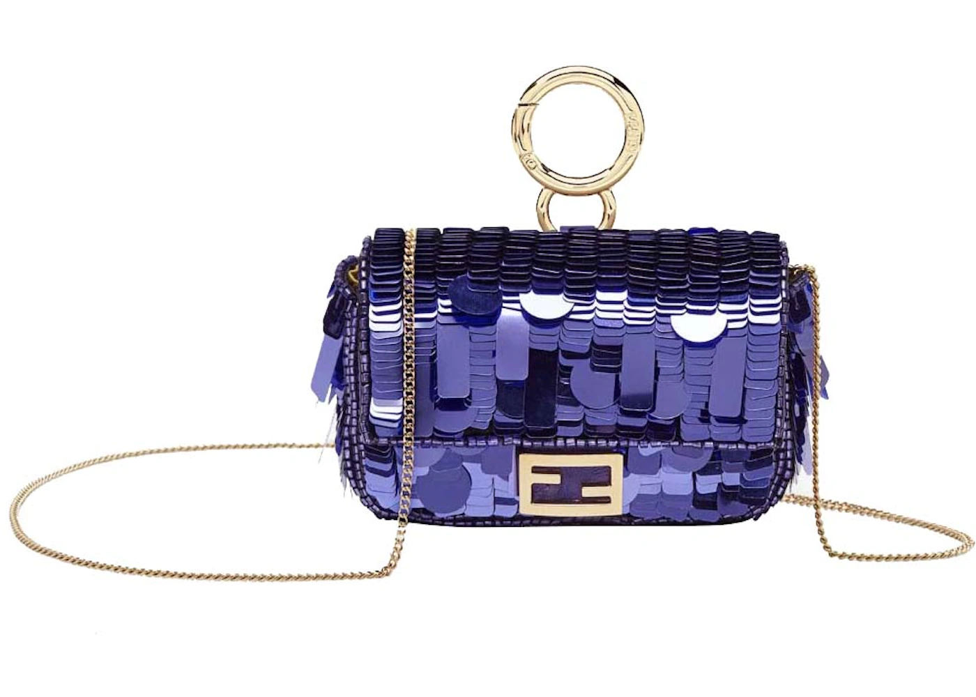 Fendi nano baguette purple sequin Clearance