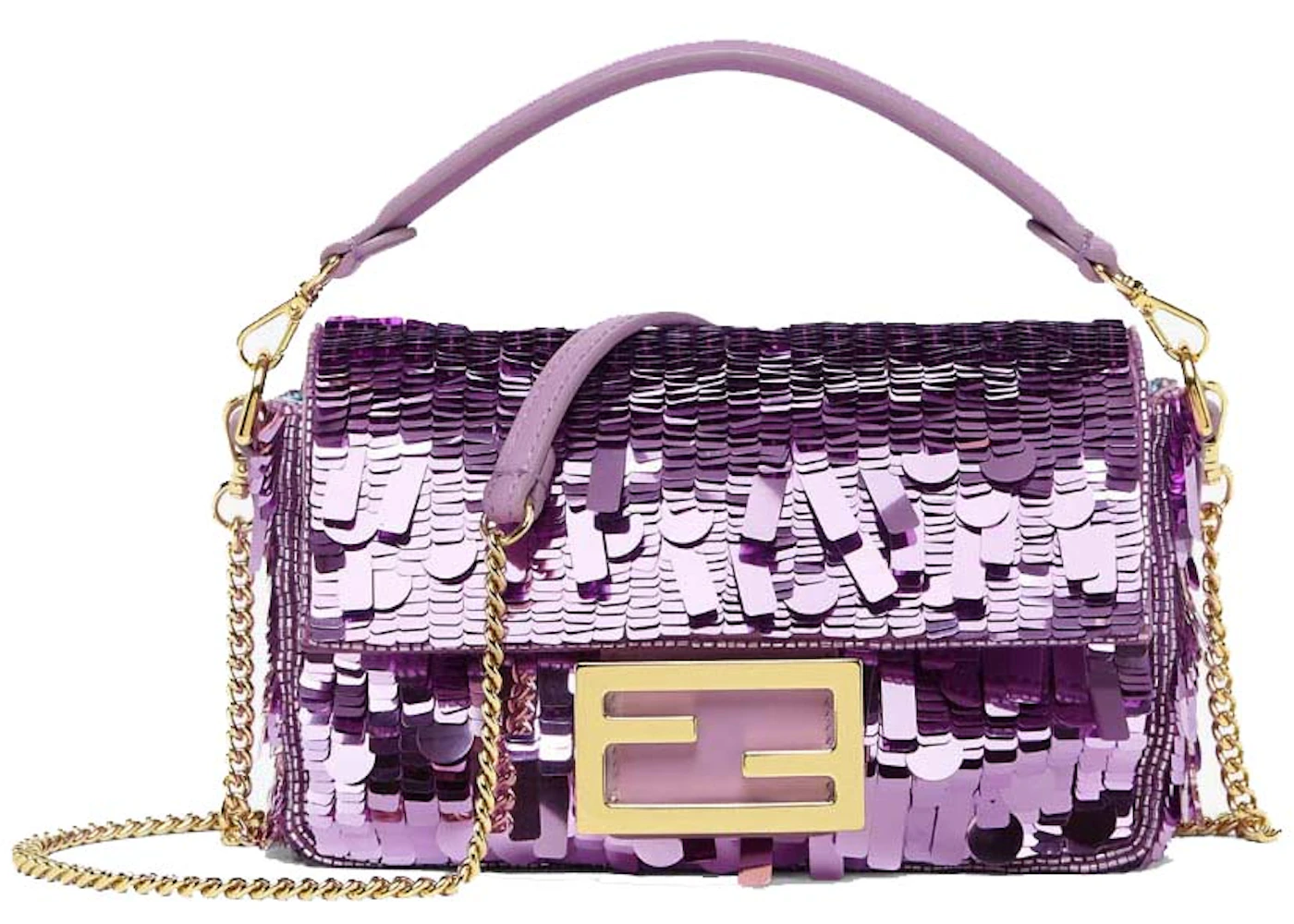 Fendi mini baguette purple Clearance