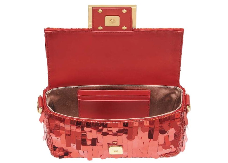 Fendi Gold Sequin Baguette